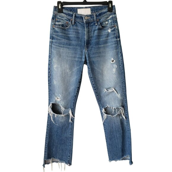 Mother The Insider Crop Step Chew Better When It's Wrong Distressed Jeans 25 - Picture 3 of 16